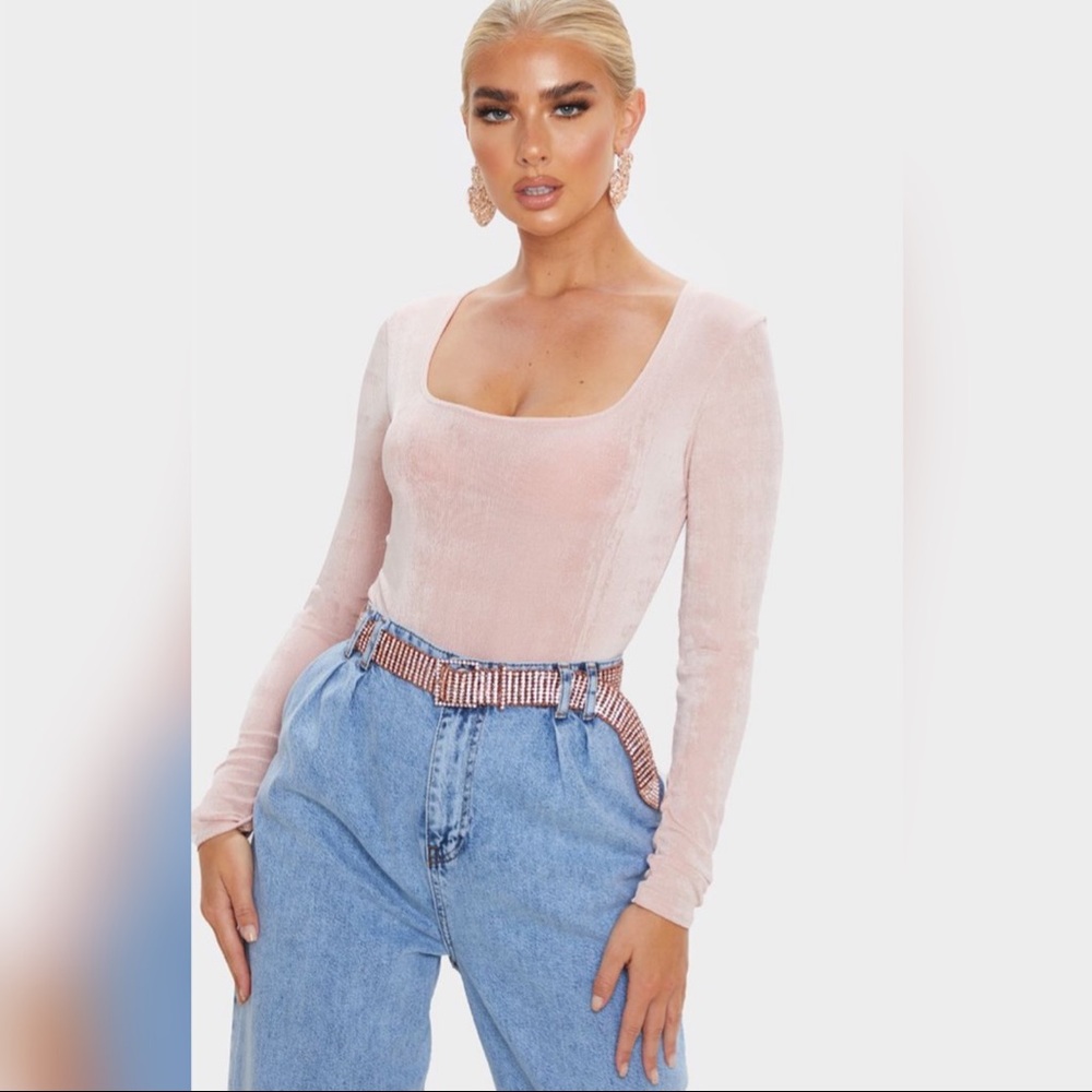 Light pink body suit